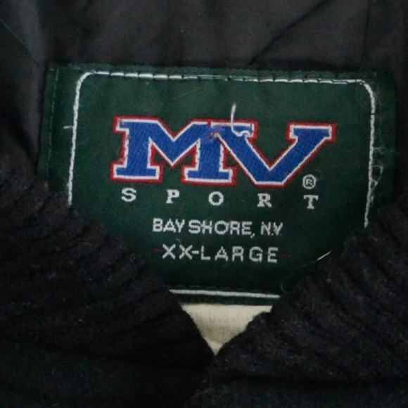 Vintage 90'S Mv Sport Black Richie's Gym Brooklyn 100% Leather And Wool Bomber - Picture 6 of 13